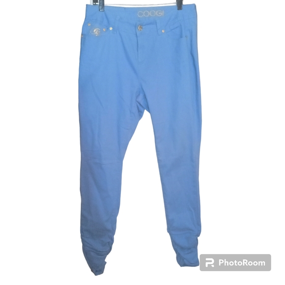 Vintage COOGI Y2K Woman's Blue With Scrunch Leg Jeans Size 14W - Picture 5 of 9